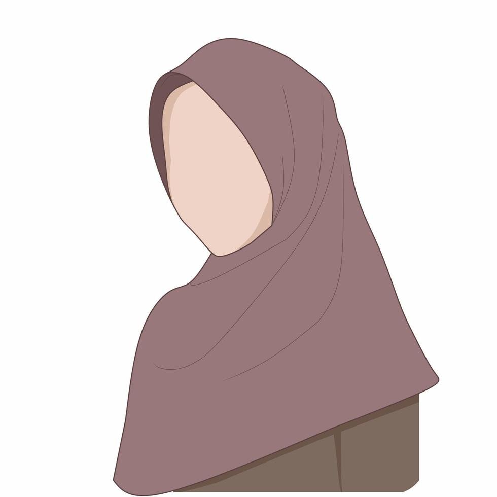 hijab woman no face photo avatar free vector